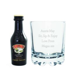 Personalised Tumbler & Baileys Miniature Set
