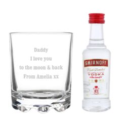 Personalised Tumbler and Smirnoff Vodka Miniature Set