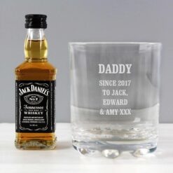 Personalised Tumbler and Whiskey Miniature Set