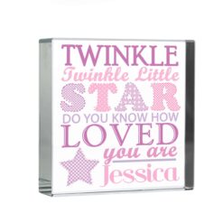 Personalised Twinkle Girls Large Crystal Token