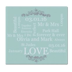 Personalised Typography Glass Chopping Board / Worktop Saver