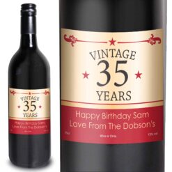 Personalised Vintage Numbers Red Wine