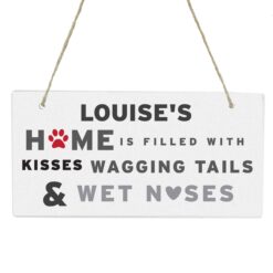 Personalised 'Wagging Tails' Dog Wooden Sign