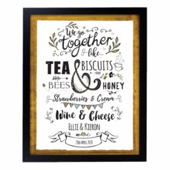 Personalised 'We Go Together Like' Black Framed Print
