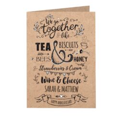 Personalised 'We Go Together Like' Gift Card