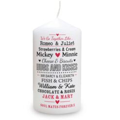 Personalised We Go Together Like... Pillar Candle