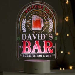 Personalised 'Welcome To' Bar LED Colour Changing Night Light