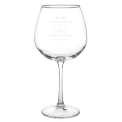 Personalised 'Wine Improves with Age' Bottle of Wine Glass