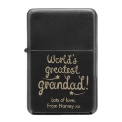 Personalised 'World's Greatest Grandad' Black Lighter