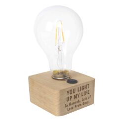 Personalised You Light Up My Life LED Bulb Table Lamp