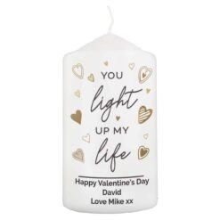 Personalised You Light Up My Life Pillar Candle