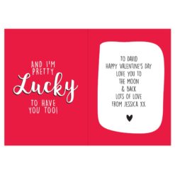 Personalised You're One Lucky Guy Card