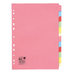 5 Star A4 12 Part Subject Dividers Multi Punched Manilla Board