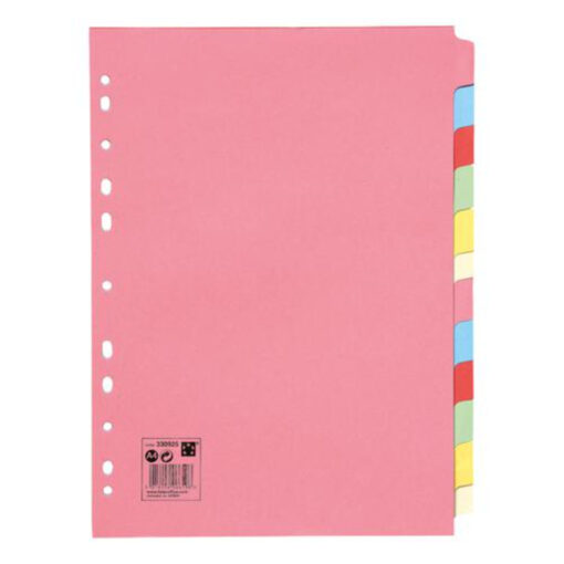 5 Star A4 12 Part Subject Dividers Multi Punched Manilla Board