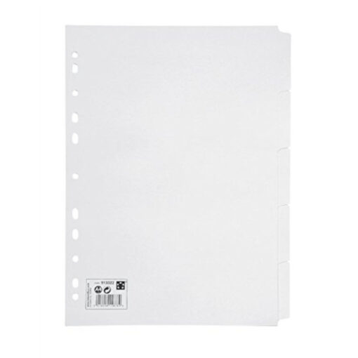 5 Star A4 5-Part Subject Dividers Multi Punched Mylar Reinforced Multicolour Tabs