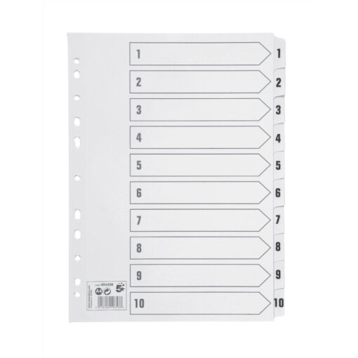 5 Star Office Index Dividers 1-10 Multipunched Tabs