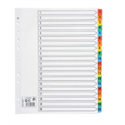5 Star Office Index Dividers 1-20 Multipunched Extra Wide