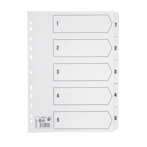 5 Star Office Index Dividers 1-5 Multipunched Tabs