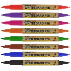 Artline 2-In-1 Whiteboard Markers Twin Tip Pack of 8
