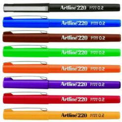 Artline 220 Fineliner Technical Drawing Marker Assorted Pack of 8