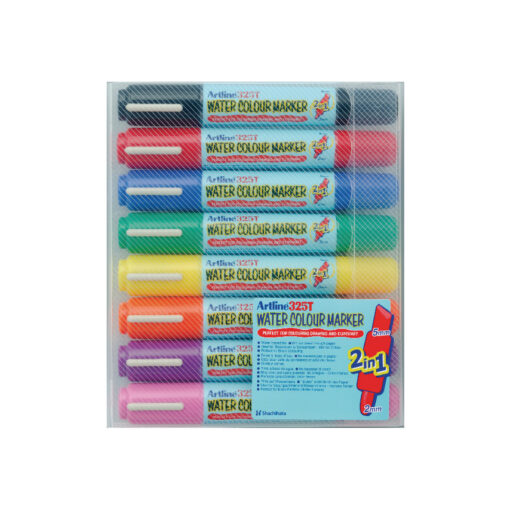 Artline 325 Dual Tip Water Colour Marker Pens Pack of 8