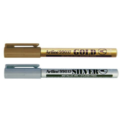 Artline 990XF Metallic Permanent Marker Pen Gold and Silver