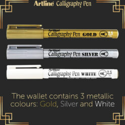 Artline 993 Metallic Calligraphy Marker Pen 2.5mm Set of 3 Colours