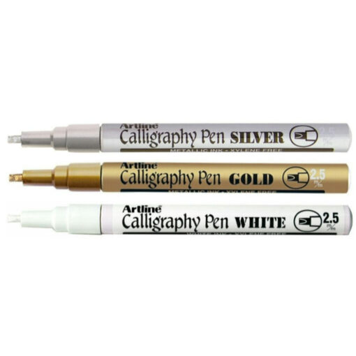 Artline 993 Metallic Calligraphy Marker Pen 2.5mm Set of 3 Colours