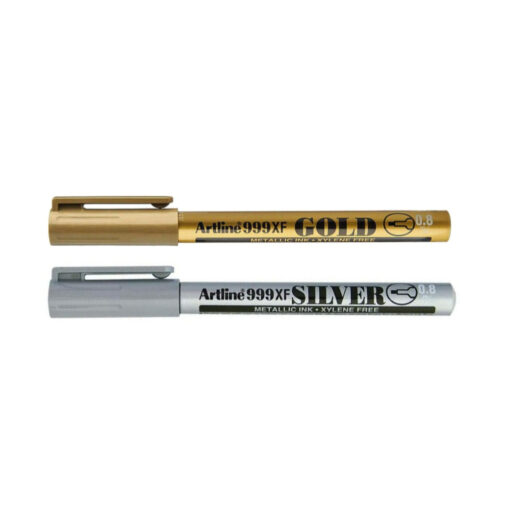 Artline 999XF Metallic Paint Marker Pen 0.8mm Gold and Silver