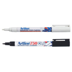 Artline Black Laundry Marker and White Fabric Marker Twin Pack