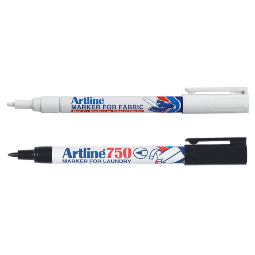 Artline Black Laundry Marker and White Fabric Marker Twin Pack