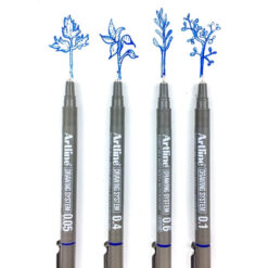 Artline Drawing System Pens Black Ink Set of 9