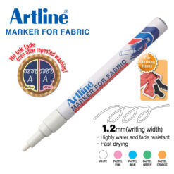 Artline EKC Marker for Fabric Bullet Tip Assorted Colours Pack of 5
