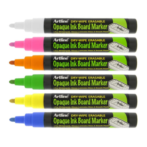 Artline EPD4 Opaque Ink Board Marker Assorted Colours Pack of 6