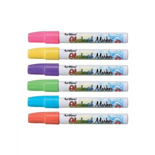 Artline Glassboard Marker Wallet Assorted Colours 6 Pack