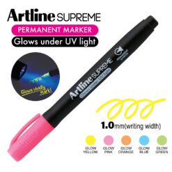 Artline Supreme Permanent Marker UV Pens Assorted Colours Pack of 5