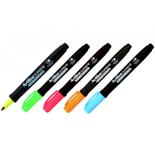 Artline Supreme Permanent Marker UV Pens Assorted Colours Pack of 5