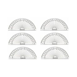 Classmaster 180 Degree Protractor Clear Pack of 6