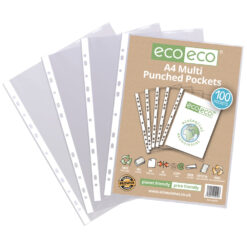 eco eco A4 Punched Pockets Pack of 100
