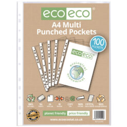 eco eco A4 Punched Pockets Pack of 100