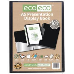 eco eco A5 Presentation Display Book 100 Pocket Black