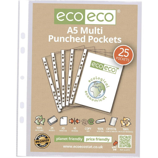 eco eco A5 Punched Pockets Pack of 25