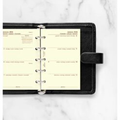 Filofax Mini Week on Two Pages Multi Language Cotton Cream 2026 Diary Refill 68124