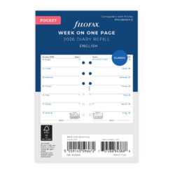 Filofax Pocket Week on One Page 2026 Diary Refill 68226
