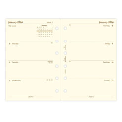 Filofax Pocket Week on Two Pages Cotton Cream 2026 Diary Refill 68224