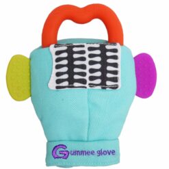 Gummee glove teething mitten Turquoise and Heart shaped ring