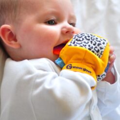 Gummee Glove Teething Mitten Yellow and Heart shaped Ring