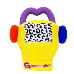 Gummee Glove Teething Mitten Yellow and Heart shaped Ring