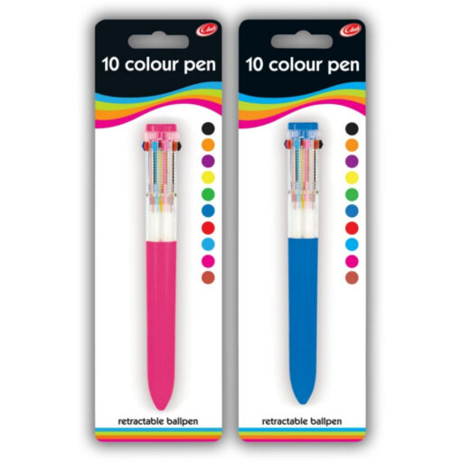 Jumbo 10 in 1 Multicolour Retractable Pens