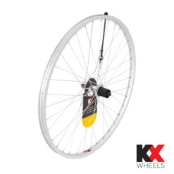 KX MTB 26" Singlewall Q/R Wheel Rim Brake Front,Rear Cassette or Screw-On Silver